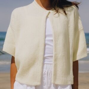 Daily Drills Single Button Sweater in Lemon